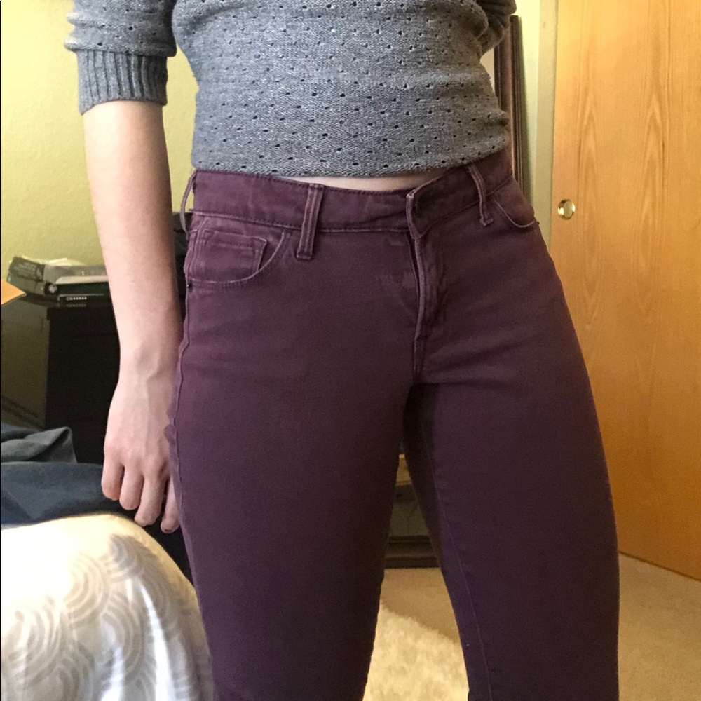 Soft, purple skinny jeans